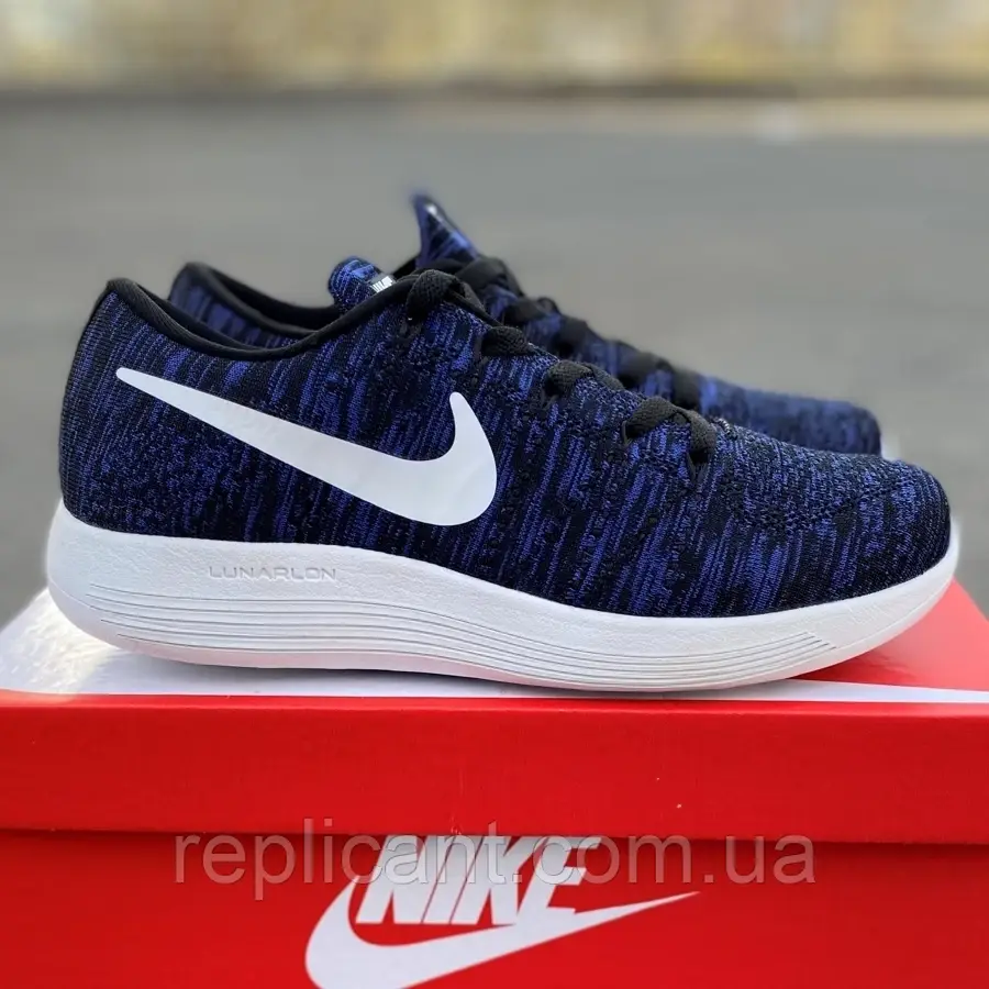 Кроссовки Nike Lunar Dark blue/White кросівки найк