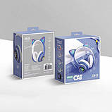Бездротові навушники LED з котячими вушками STN-28 Blue SV227, фото 2