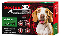 Капли Секфор 3Д Secfour 3D от блох и клещей для собак весом от 4 до 10 кг, 2 пипетки (S-748)