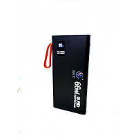 Повербанк Power Bank 10000mAh с индикатором выходом на 2-USB кабелями на type-c микро USB и фонариком ZHY-564