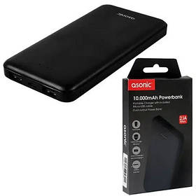 Повербанк Asonic AS-P10 10000mAh 2*USB Чорний SV227