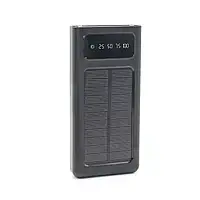 Power Bank 10000mAh від сонячної батареї з дисплеєм, індикатором заряду type-c USB та ліхтариком XGB037 SV227