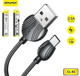 Зарядний кабель AWEI CL-62 Type C Black iC227