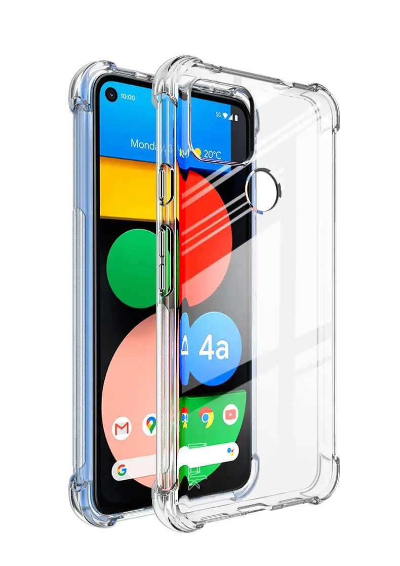 Протиударний силіконовий чохол для Google Pixel 4a 5G прозорий бампер із посиленими кутами