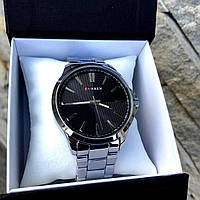 Чоловічий срібний наручний годинник Curren, класична модель.