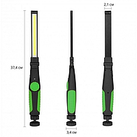 Тор! Ліхтар акумуляторний WORKLIGHT-W55-COB поворот 180o з магнітом ліхтарик Зелений