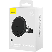 Автомобільний утримувач холдер Baseus C01 Magnetic Phone Holder Air Outlet Version SUCC000101 Black, фото 6