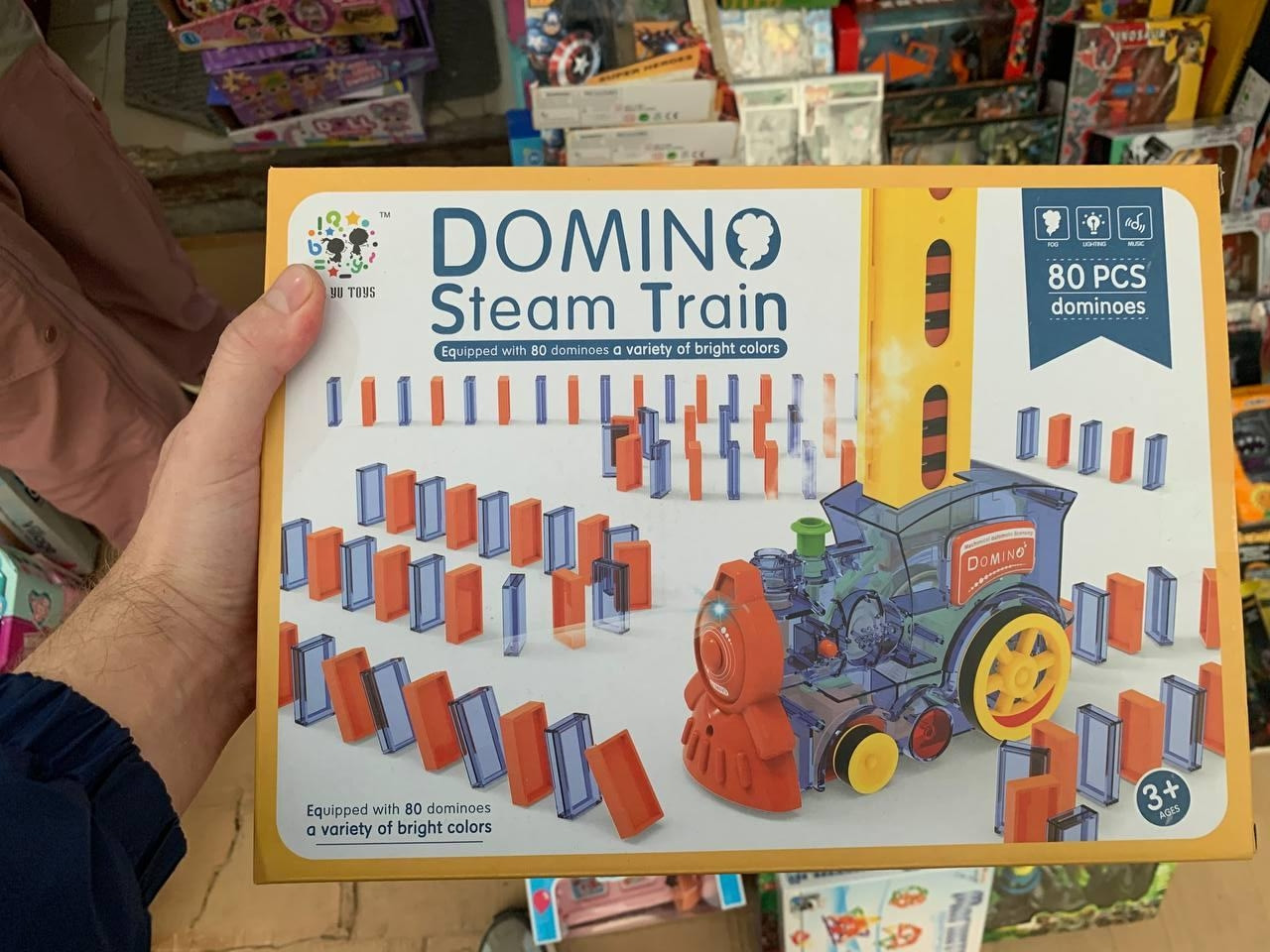 Поїзд-доміно BYT Domino Steam Train з паром