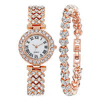 Женские часы золотые с браслетом CL Queen BUYT Жіночий годинник золотий з браслетом CL Queen
