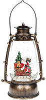 Новогодний декоративный фонарь "Санта в санях" 24.5см с LED подсветкой, подвесной