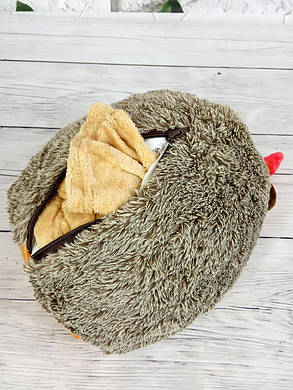 М'яка іграшка з пледом усередині, Їжачок, рудий, фото 3