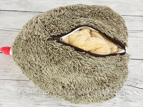 М'яка іграшка з пледом усередині, Їжачок, молочний, фото 2