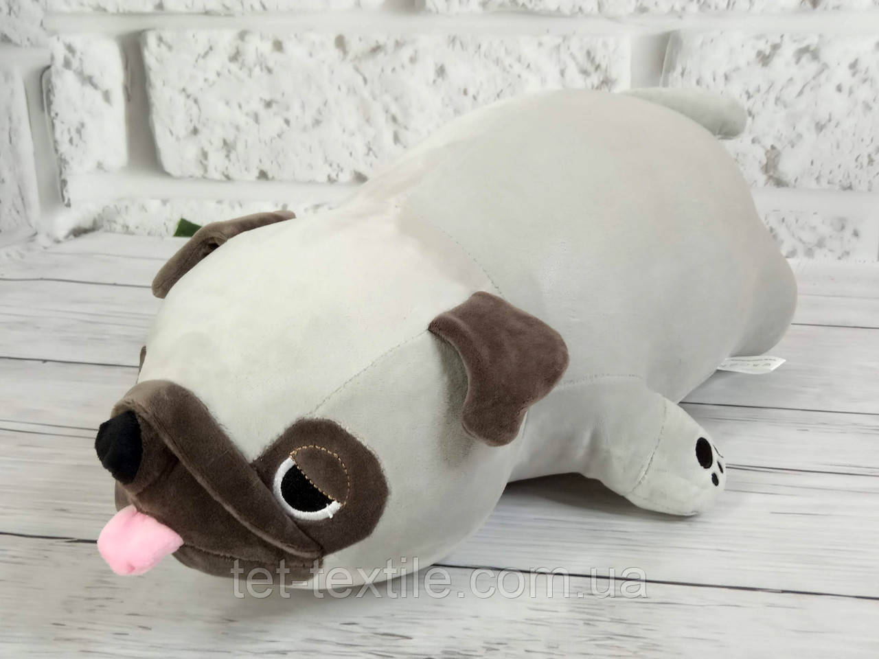 М'яка іграшка з пледом усередині, Мопсік сірий