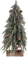 Декоративная елка "Серебристый блеск" 35см, на деревянной подставке