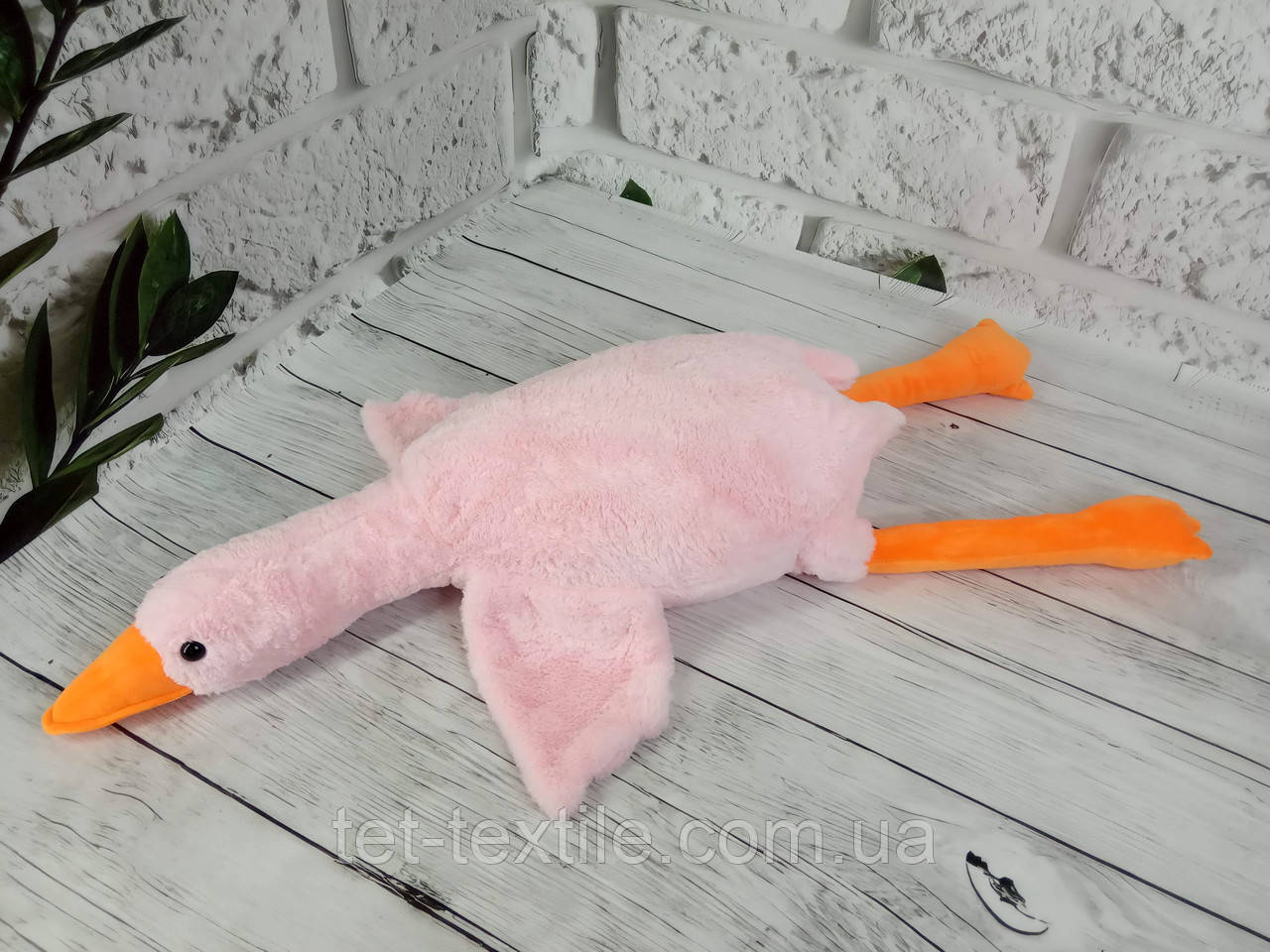 М'яка іграшка з пледом всередині, Гуска обіймашка, рожевий, 90 см.