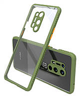 Протиударний чохол бампер для OnePlus 8 Pro хакі прозорий захист камери