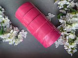 Стрічка репсова 4 см, 25 ярд оптом 5 рулонів яскраво-рожевого кольору (Барбі) блоком, фото 5