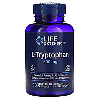 Триптофан (L-Tryptophan), Life Extension, 500 мг, 90 капсул (LEX-17229)