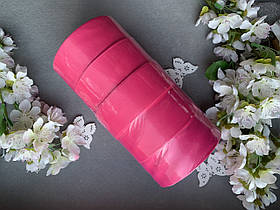 Стрічка репсова 4 см, 25 ярд оптом 5 рулонів яскраво-рожевого кольору (Барбі) блоком
