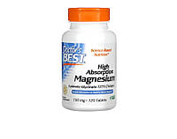 Doctor's Best, High Absorption Magnesium, Хелатный Магний с Albion, Lysinate Glycinate, 100 мг, 120 таблеток