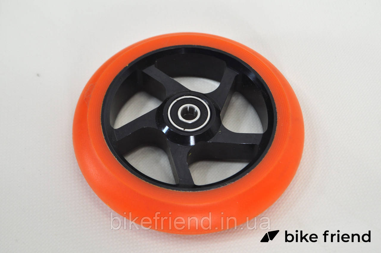 Колесо для трюкового самоката 120 мм дюралевый диск Explore Scooter Wheel оранжевое + ABEC 9 - фото 3 - id-p1283016403