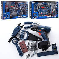 Набір інструментів 6801-2-3 3 різновиди Дриль/Бензопила/ Лобзик 15-19 предметів, звук, світло, батар, у коробці