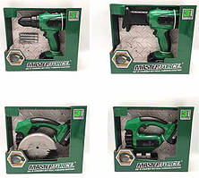 Набір інструментів 7947LA-B-C-D 4 різновиди, світло, рухомі деталі, у коробці 25х22х9 см