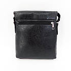 Чоловіча сумка з клапаном і довгим ремінцем 22*25 см штучна шкіра Cans Коричневий, фото 2