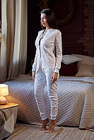 Женская Пижама комбинезон Dreams с клапаном на попе Трикотажный комбинезон для сна с карманами Toyvoo Жіноча