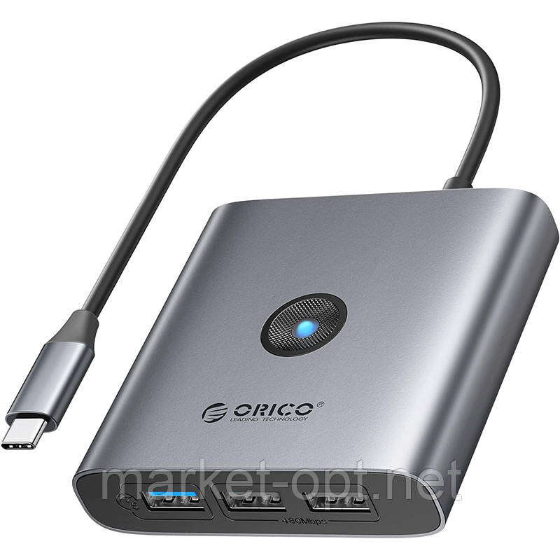 USB-хаб ORICO Type-C 5-в-1 Docking Station (5Gbps) (FAX3-5P-GY-EP), фото 1