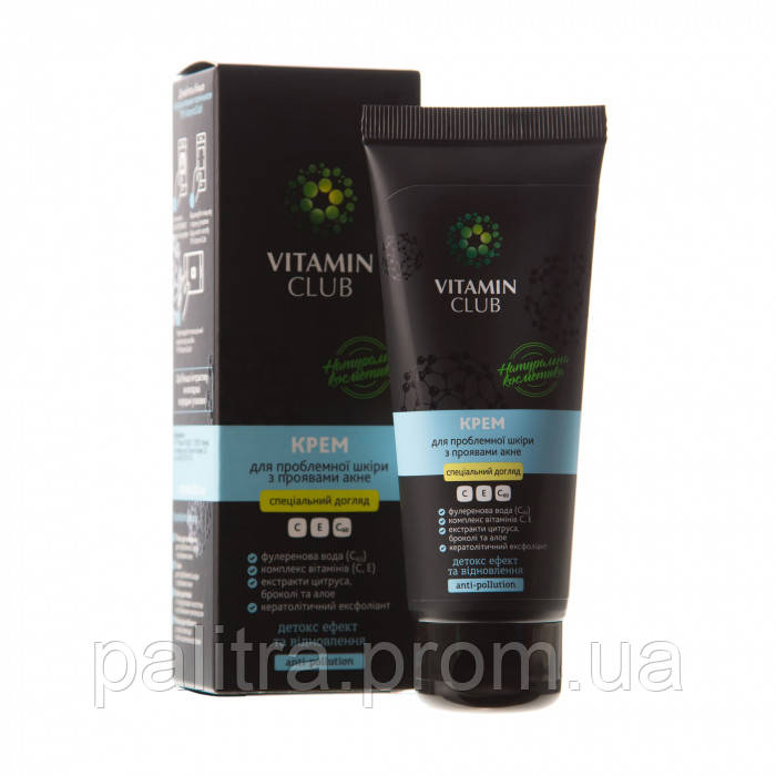 Крем для обличчя для проблемної шкіри з проявами акне Vitamin Club 75 мл