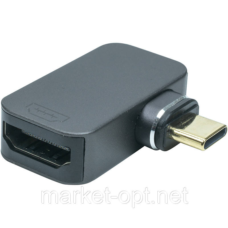 Адаптер PowerPlant USB Type-C — HDMI, 4K, 60Hz, фото 1