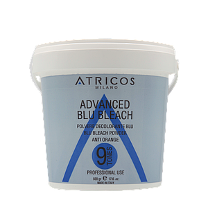 Освітлювальна пудра "Блондоран для освітлення волосся до 9 тонів" Atricos Advanced Blue Bleach Powder 500 г