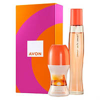 Набор для женщин Avon Summer White Sunset Туалетная вода и дезодорант-антиперспирант с шариковым