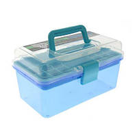 Пластиковый чемодан для хранения и транспортировки инструментов, маленький BX-03, Blue