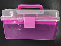 Пластиковый чемодан для хранения и транспортировки инструментов, маленький BX-03, Pink
