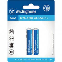 Лужна батарейка Dynamo Alkaline AAA/LR03 2шт/уп blister Westinghouse LR03-BP2