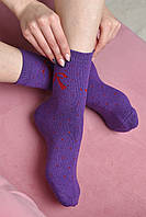 Носки махровые женские фиолетового цвета размер 36-41 167369T Бесплатная доставка