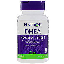 Дегідроепіандростерон, DHEA, Natrol, 25 мг, 90 таблеток