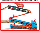 Трек Хот Вілс Вантажівка-транспортер автовоз Суперперегони 2в1 Hot Wheels Speedway Hauler, фото 4