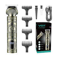 Машинка (тример) для стриження волосся VGR V-962, Professional, 4 насадки, LED Display