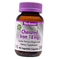 Хелат Железа Chelated Iron 18 Bluebonnet Nutrition 90вегкапс (36393058)