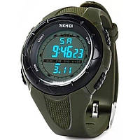 Фирменные спортивные часы Skmei 1025AG Army Green | Мужские армейские водостойкие ZW-165 тактические часы