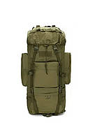 Тактический рюкзак с дождевиком и внутренней рамой Military 65 л Олива