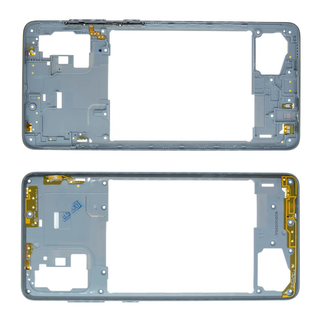 Середня частина корпусу для телефону Samsung A715 Galaxy A71 (2020) срібляста