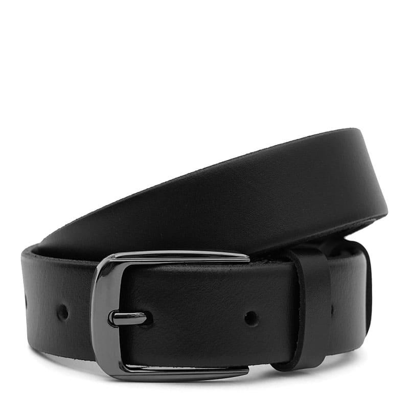 Чоловічий шкіряний ремінь Borsa Leather 125v1fx75-black чорний