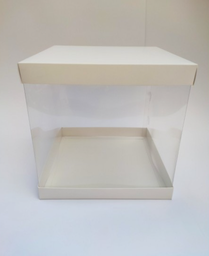 Коробка для торта 246*246*250 мм акваріум з прозорими стінками "Панорама"
