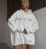 Жіночий теплий худі oversize з написом UKRAINE,Україна, фото 2
