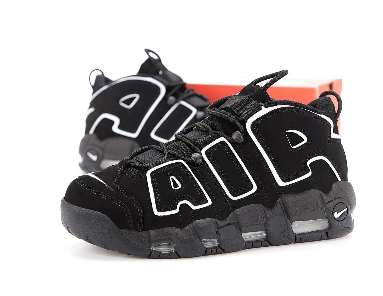 Nike Air Uptempo Black Кросівки Nike Air More Uptempo 96 All Black, фото 1
