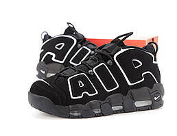 Чорні високі демісезонні кросівки Nike Air More Uptempo 96 Black (Найк Аір Мор Аптемпо) 44